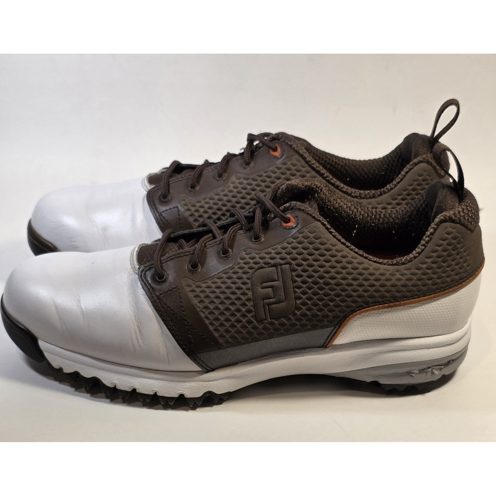 FootJoy Contour Series Golf Shoes Womens 7.5M White Brown Orange 54096 EUC - Picture 4 of 10